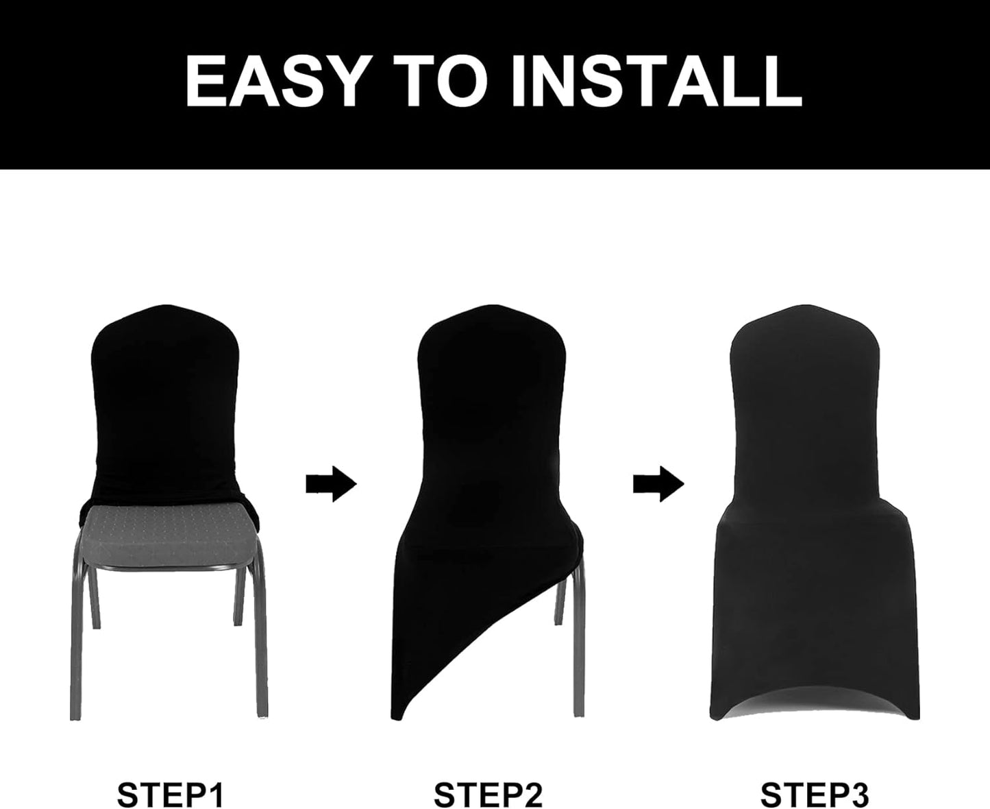 Spandex Chair Cover, 12PCS Removable and Washable Protector for Living Room, Party, Banquet, Wedding Event, Hotel (Gray)