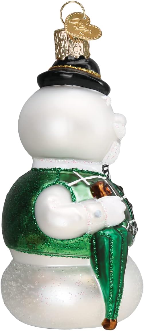 Old World Christmas Sam The Snowman Glass Blown Ornament for Christmas Tree