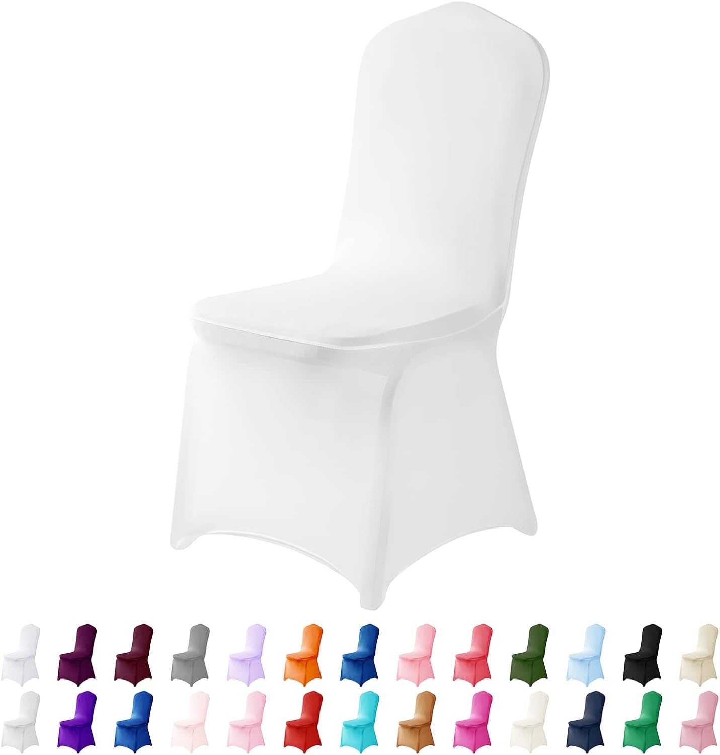 Spandex Chair Cover,25PCS,Chair Covers,Living Room Chair Covers,Removable Chair Cover Washable Protector Stretch Chair Cover for Party, Banquet,Wedding Event,Hotel(White)