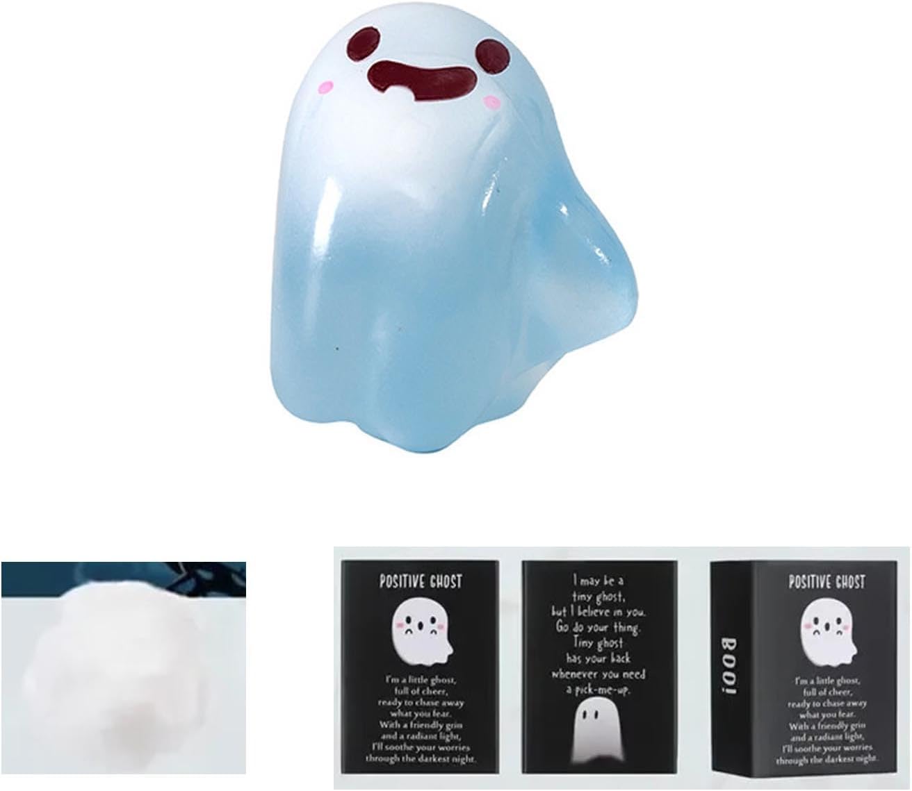 32 Sets Halloween Mini Ghost Figures with Box, Glow in The Dark Mini Resin Ghosts, Luminous Ghost Miniature Resin Figurines for Halloween Party Favors (1PCS D)
