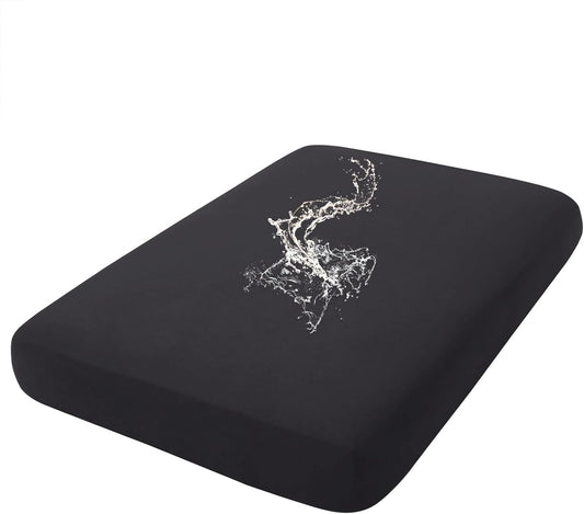 hyha Waterproof Couch Cushion Covers, Stretch Sofa Couch Seat Slipcover for Dog Washable, Non-Slip Waterproof Outdoor Cushion Covers for Patio Furniture Replacement (1 Piece for Large, Black)