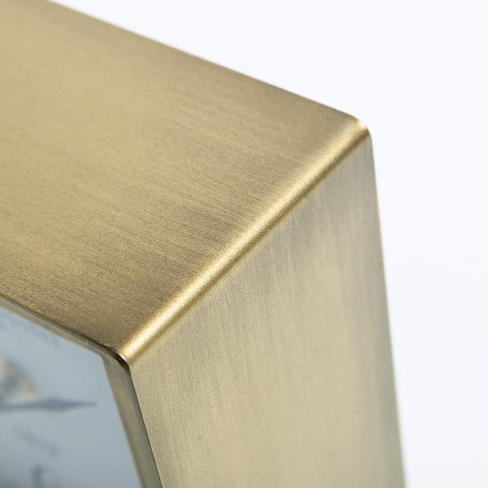 NIKKY HOME Rotating Table Clock, Non-Ticking Silent Battery Operated Decorative Mantel Desk Shelf Metal Clock for Home, Office, Living Room, Bed Room - Gold