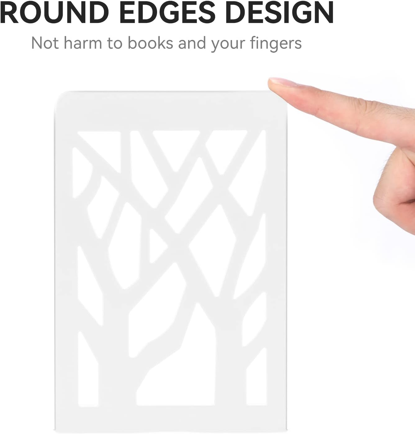 Book Ends, Bookends, Bookends for Shelves, Bookend, Book Ends for Heavy Books, White Metal Book Shelf Holder Home Decorative, Book Stoppers for Shelves, Bookend Supports 5 Pair