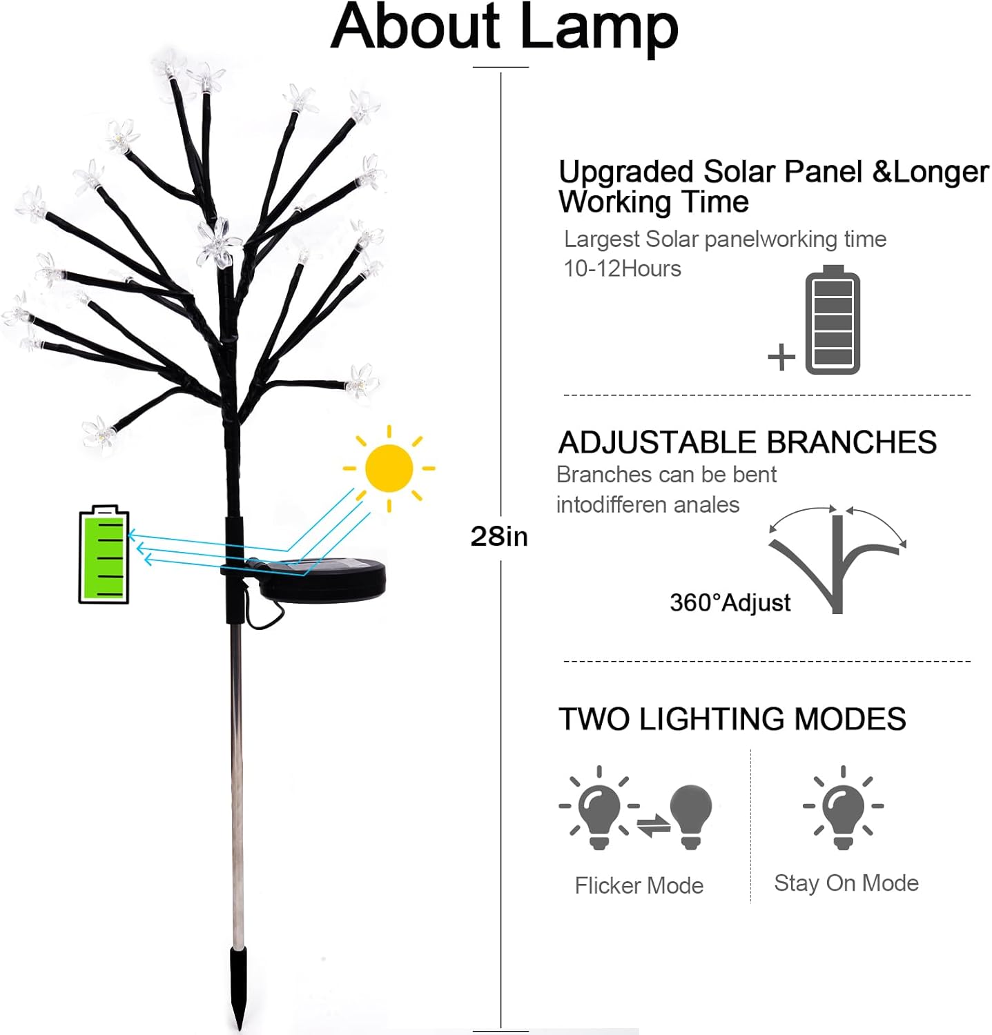 Solar Garden Lights Outdoor,Waterproof Outdoor Solar Lights for Outside Decorative 6Pack, 120Led Solar Flowers Garden Decor, for Yard Pathway,Lawn,Patio Fairy Decorations Gardening Gifts