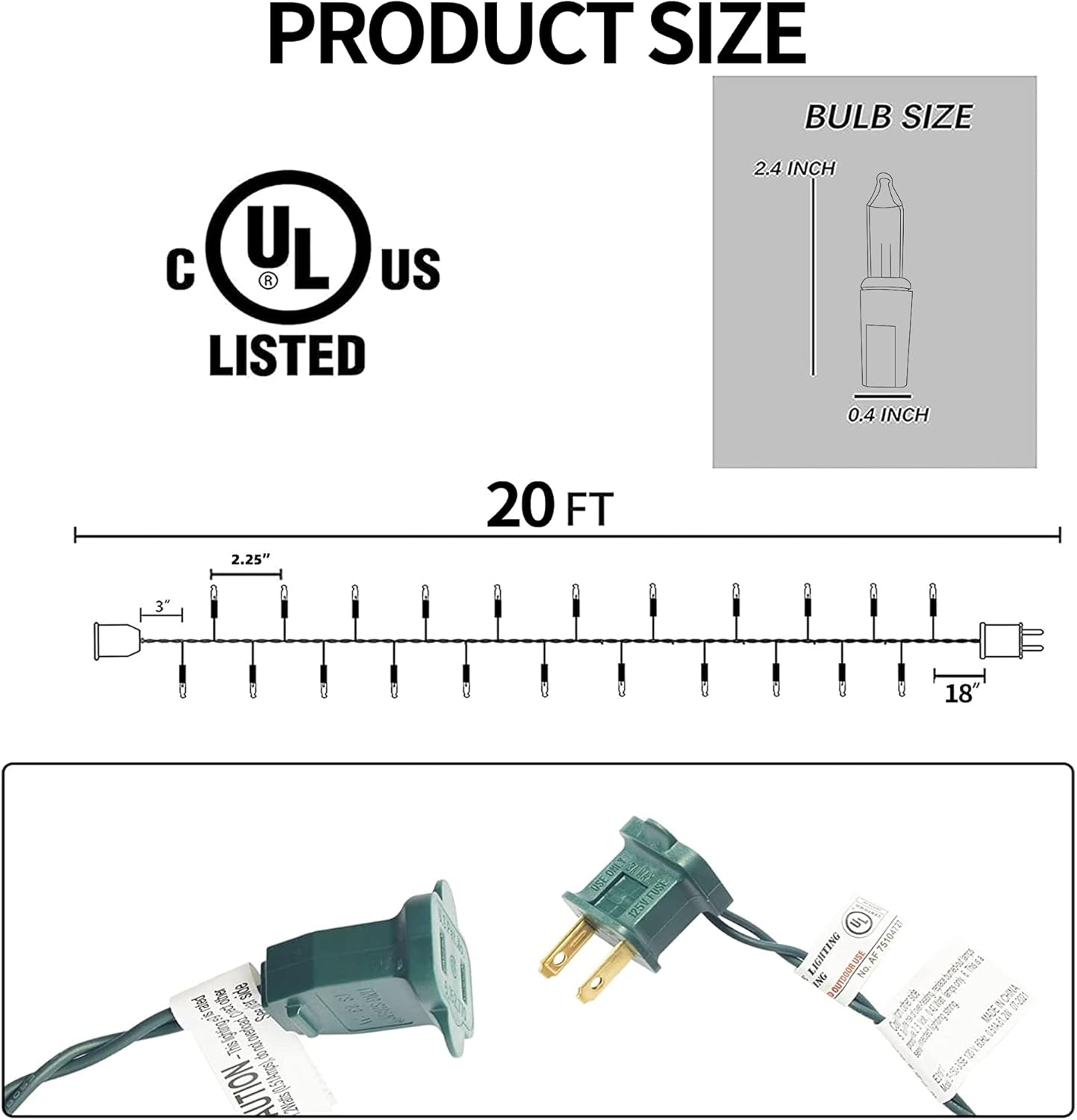 Multi Colored Christmas Lights, 2 Pack Total 40FT 200 Count Incandescent Christmas Mini Tree String Lights, Waterproof Christmas Decorations for Outdoor Indoor Xmas Home Party Garden Yard Decor