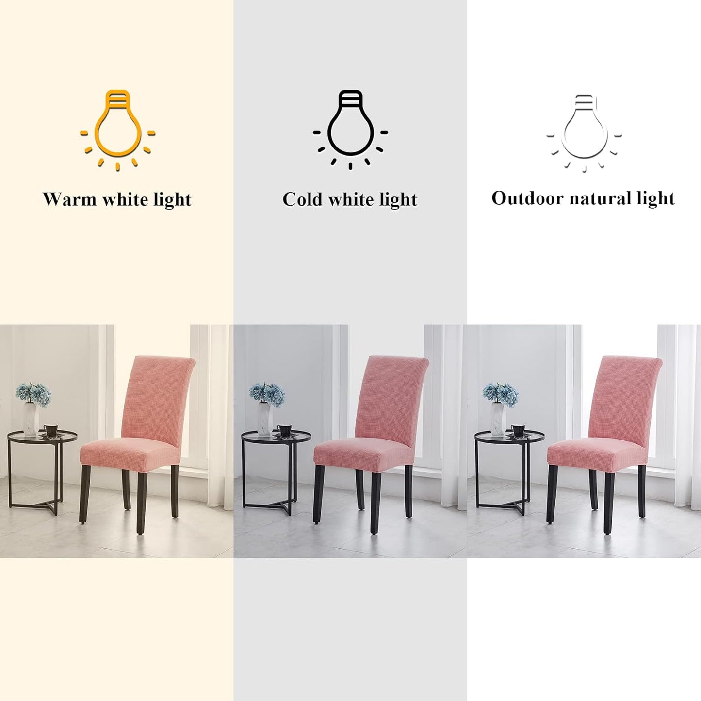 Joccun Chair Covers for Dining Room Set of 6,Dining Chair Slipcovers Stretch Dining Room Chair Covers Seat Protector,Washable Parsons Chair Cover for Home,Banquet(Dusty Pink,6 Pack)