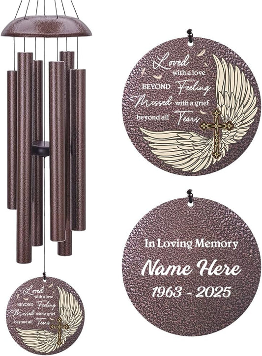 Personalized Sympathy Wind Chime, Wind Chimes for Loss of Loved Father/Mother/Lover, Commemorative Sympathy Bereavement Gifts for Condolences/Funeral