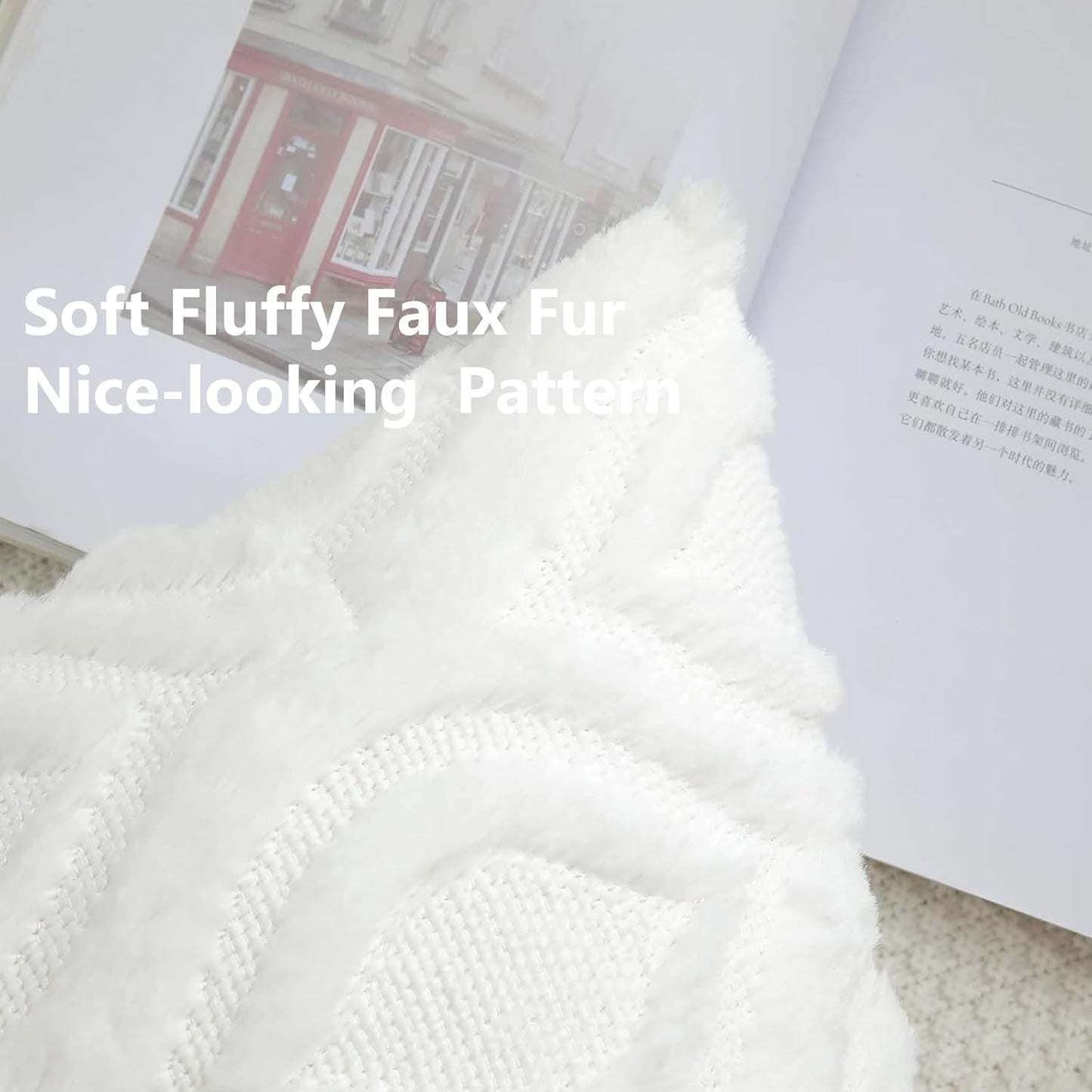 decorUhome Throw Pillow Covers 16x16 Inch Set of 2, Soft Plush Decorative Faux Fur Cream Beige Solid Couch Pillow Covers, Accent Farmhouse Neutral Square Euro Pillow Cases for Sofa Bed Living Room