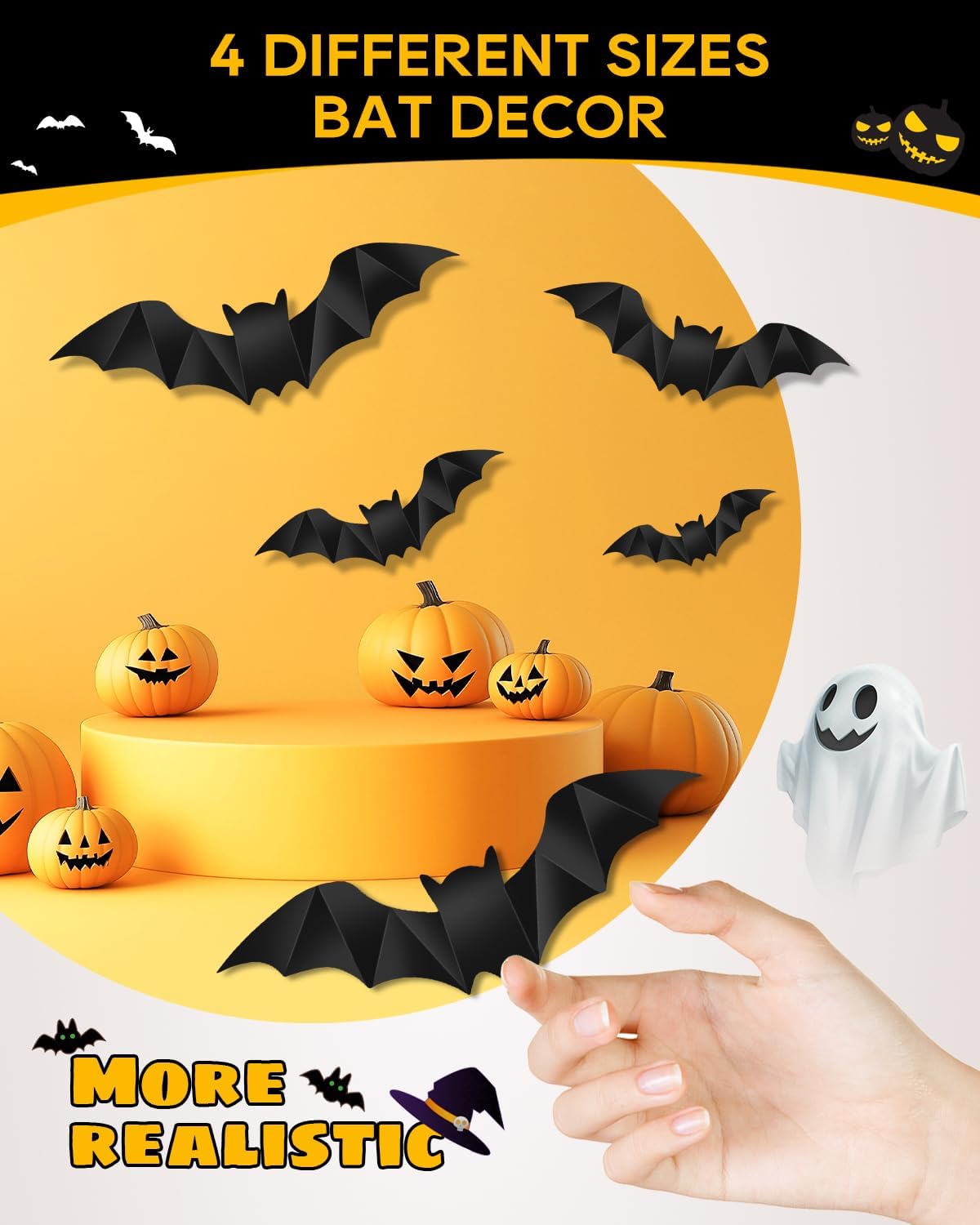 eZAKKA Halloween Table Cloth with 16 Pcs Bats Wall Decor, Spider Web Table Cloth Black Tablecloth Lace Fabric Table Cloths for Rectangle for Parties Gothic Spooky Home Decorations, 53x68 Inch