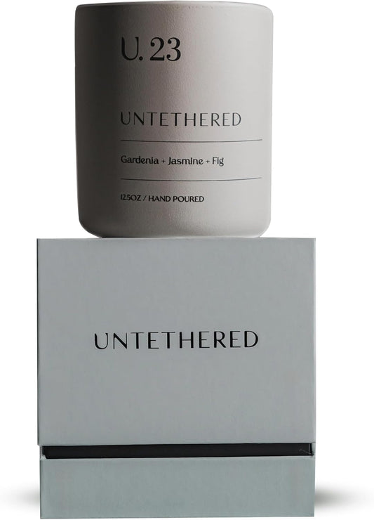 U.23 Luxury Scented Candle – Gardenia, Jasmine & Fig | Hand-Poured in USA with 100% Natural Coconut & Apricot Wax | Double Wick, Long-Lasting Aromatherapy Candle for Home, Gift & Relaxation (12.5 oz)