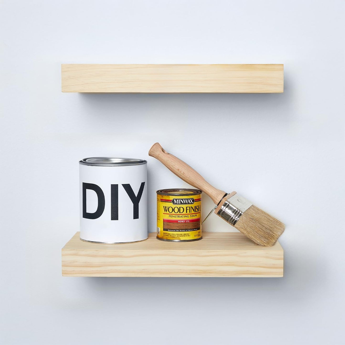 Homeforia 12 inch Natural Floating Shelf, High End Solid Real Wood 12inch Small Floating Shelves for Wall Mounted, Natural Wooden Floating Shelves, Heavy Duty Bracket, 12 X 6.5 X 1.75 in, Set of 3