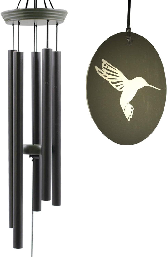 Hummingbird Outdoor Wind Chimes for Outside - 33" Tall, Tuned Melody, Memorial Gift for Mom/Grandma, Weather-Resistant, Perfect Decoration for Patio, Garden, Yard & Indoors