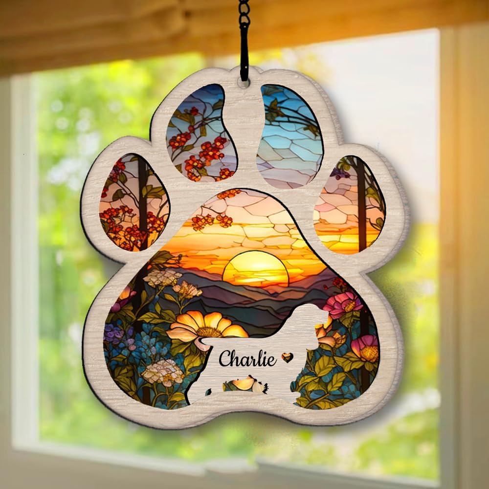 Personalized Cocker Spaniel Suncatcher Dog Memorial Gifts, Custom Cocker Spaniel Ornament Christmas Tree, Pet Remembrance Gift, Loss of Dog Sympathy Gift, Pets Memorial Ornament, Pet Loss Suncatcher