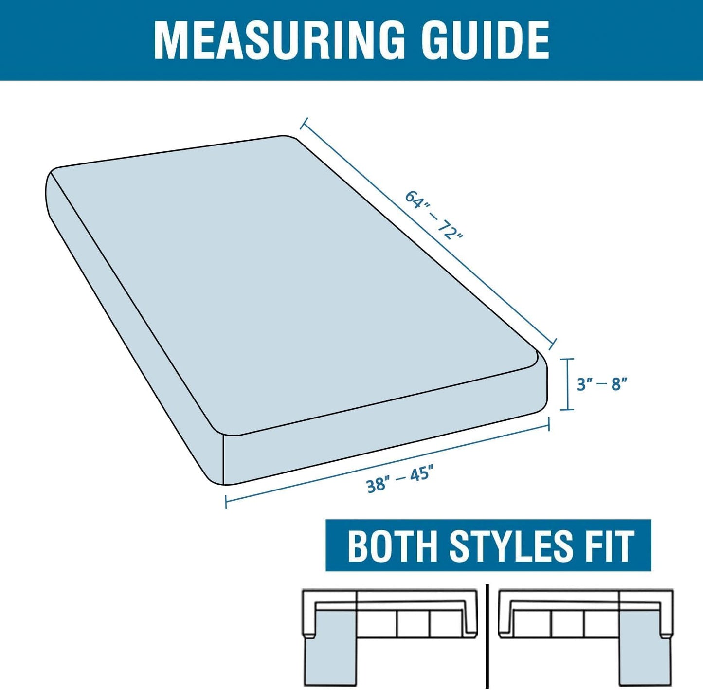 H.VERSAILTEX Super Stretch Individual Chaise Cover Sectional Couch Covers for L Shaped Sofa Both Left/Right Featuring Thick Jacquard Textured Twill Fabric (1 Piece Chaise Cover Large, Island Fossi)