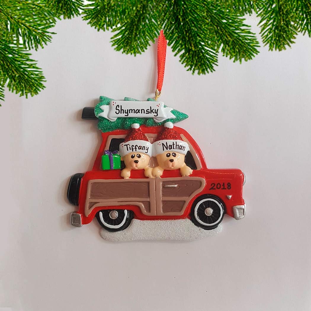Personalized Our First Christmas Ornament 2025 Travel RV Couple Ornaments Snowy Tree Camper Couples Ornament 2025 Family of 2 Road Trip Unique for Couple Ornaments Couples Unique Gifts