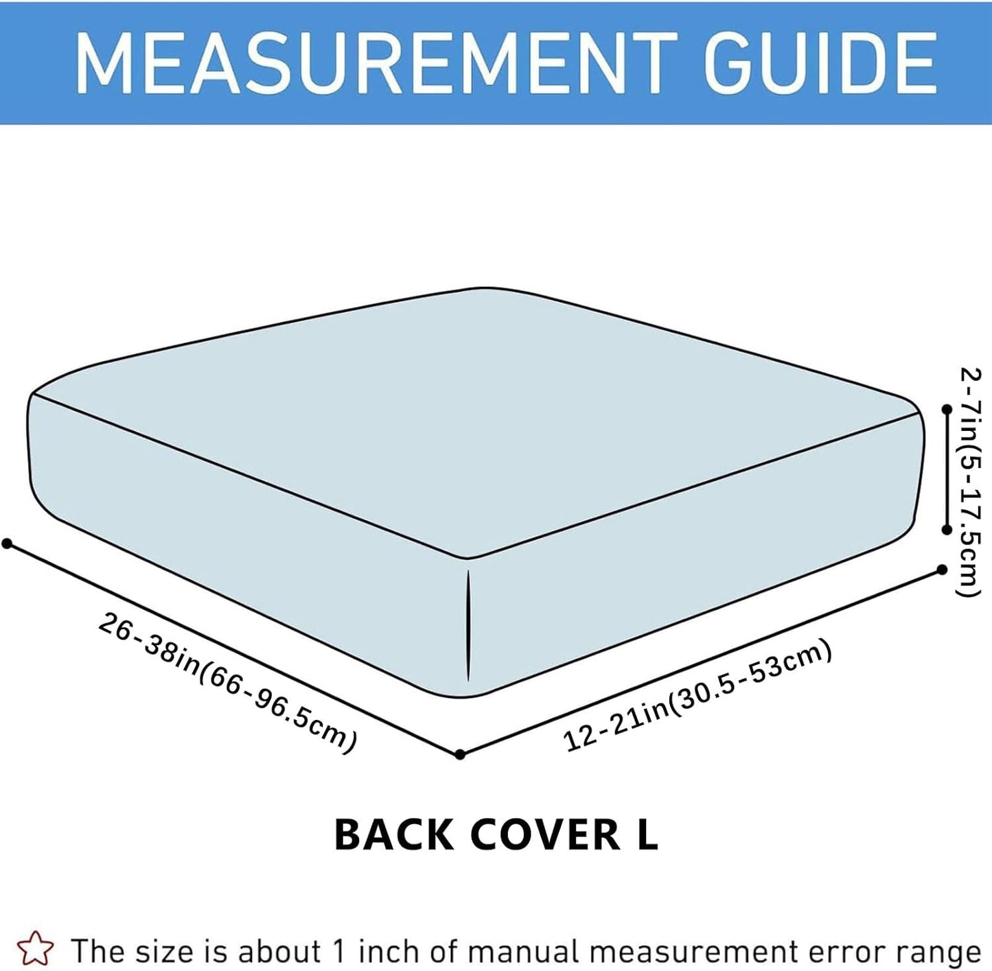 hyha Waterproof Couch Cushion Covers for Pets, Non Slip Sofa Seat Cover for Dogs Washable, Soft Thick Stretch Jacquard Fabric, Sofa Slipcovers with Elastic Bottom (1 Piece for Backrest L, Blue)