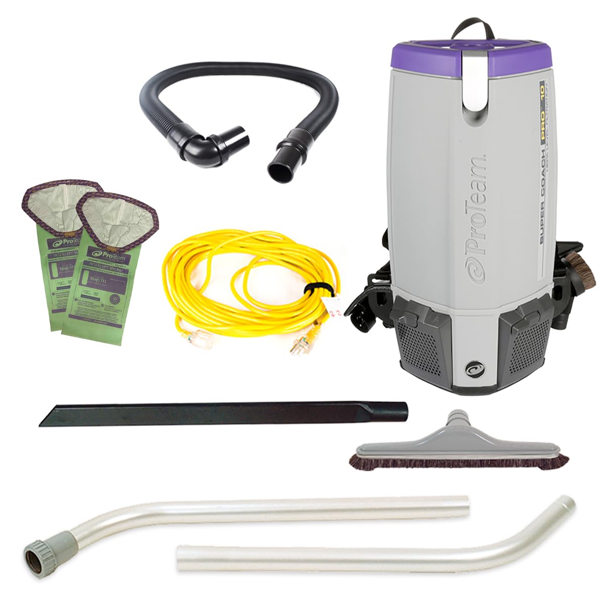 Super Coach Pro 10, 10 qt. Backpack Vacuum w/Horse Hair and Nylon Brush Blend Hard SurfaceTool Kit, 107342, Corded