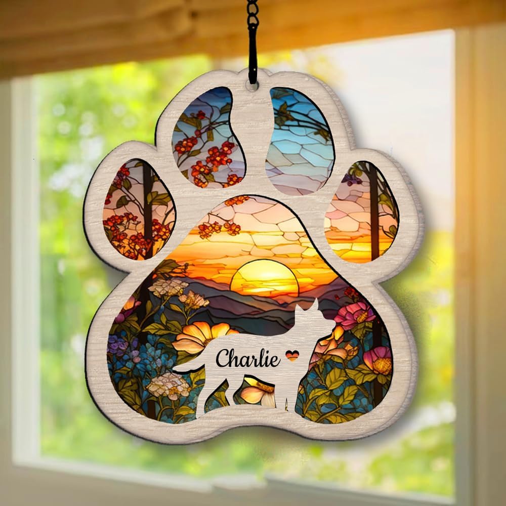 Personalized Australian Cattle Suncatcher Dog Memorial Gifts, Custom Australian Cattle Dog Ornament Christmas Tree, Remembrance Gift, Loss of Pet Sympathy Gift, Pet Memorial Ornament