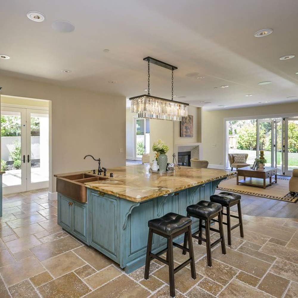 L39.4 W10.2 Rectangle Modern Crystal Chandeliers Lighting Pendant Ceiling Lights Fixture Lamp for Dining Living Room