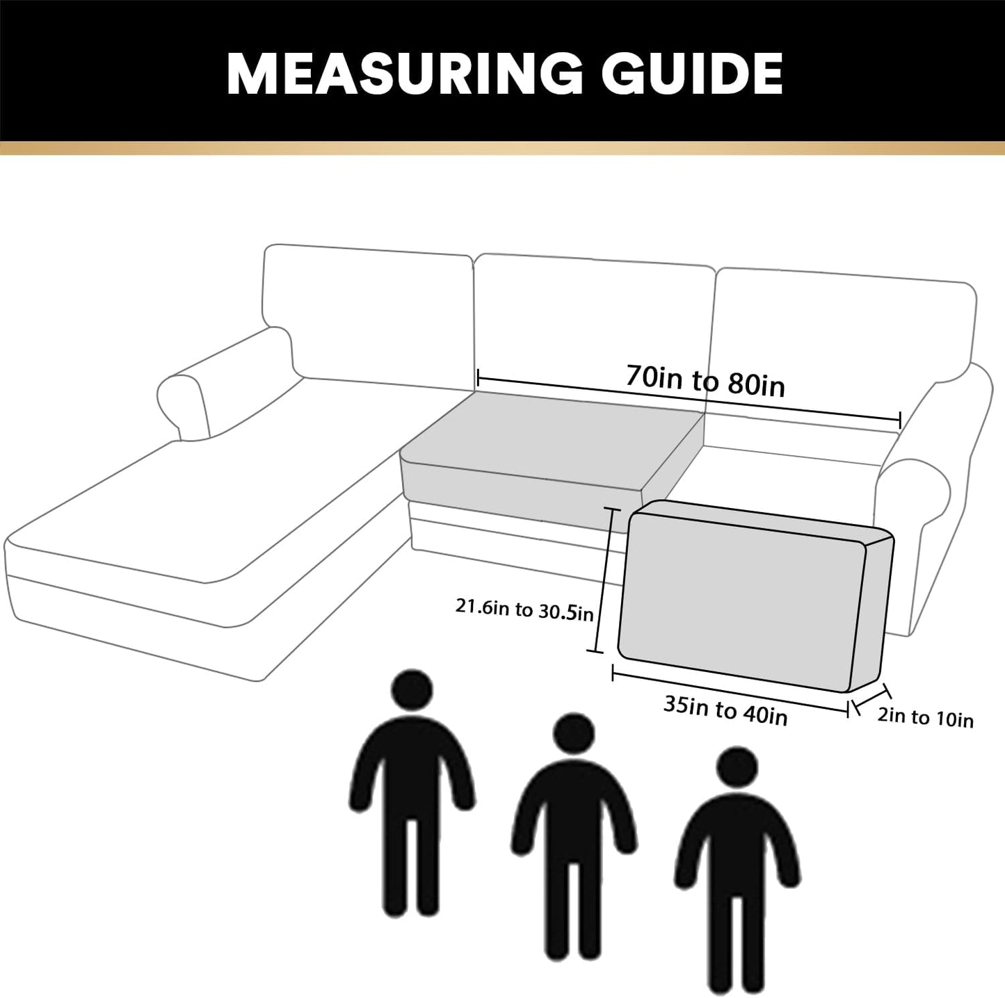 PrinceDeco Velvet Couch Cushion Cover Soft Stretch Cushion Slipcover for Chair Loveseat Sofa Cushion Furniture Protector Seat Cushion Sofa Cover (2 Piece Large Sofa Cushion Covers, Navy)