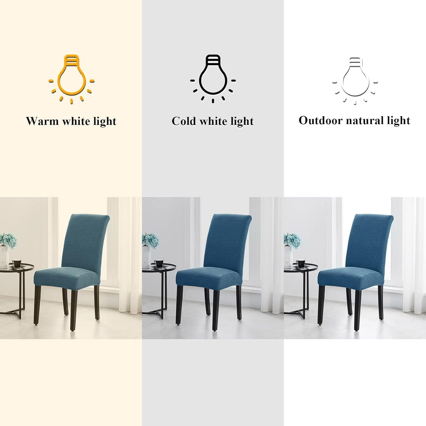 Joccun Chair Covers for Dining Room Set of 4,Chair Slipcovers Stretch Dining Room Chair Covers Seat Protector,Washable Parsons Chair Cover for Home,Hotel,Banquet(Dark Blue,4 Pack)