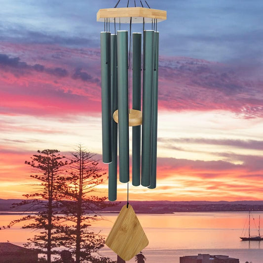 Wind Chimes Outdoor Deep Tone, 36 Inches Large WindChimes Outdoor Sympathy Windchime for Mom/Housewarming/Christmas, Garden Chimes for Outside Decoration. Green