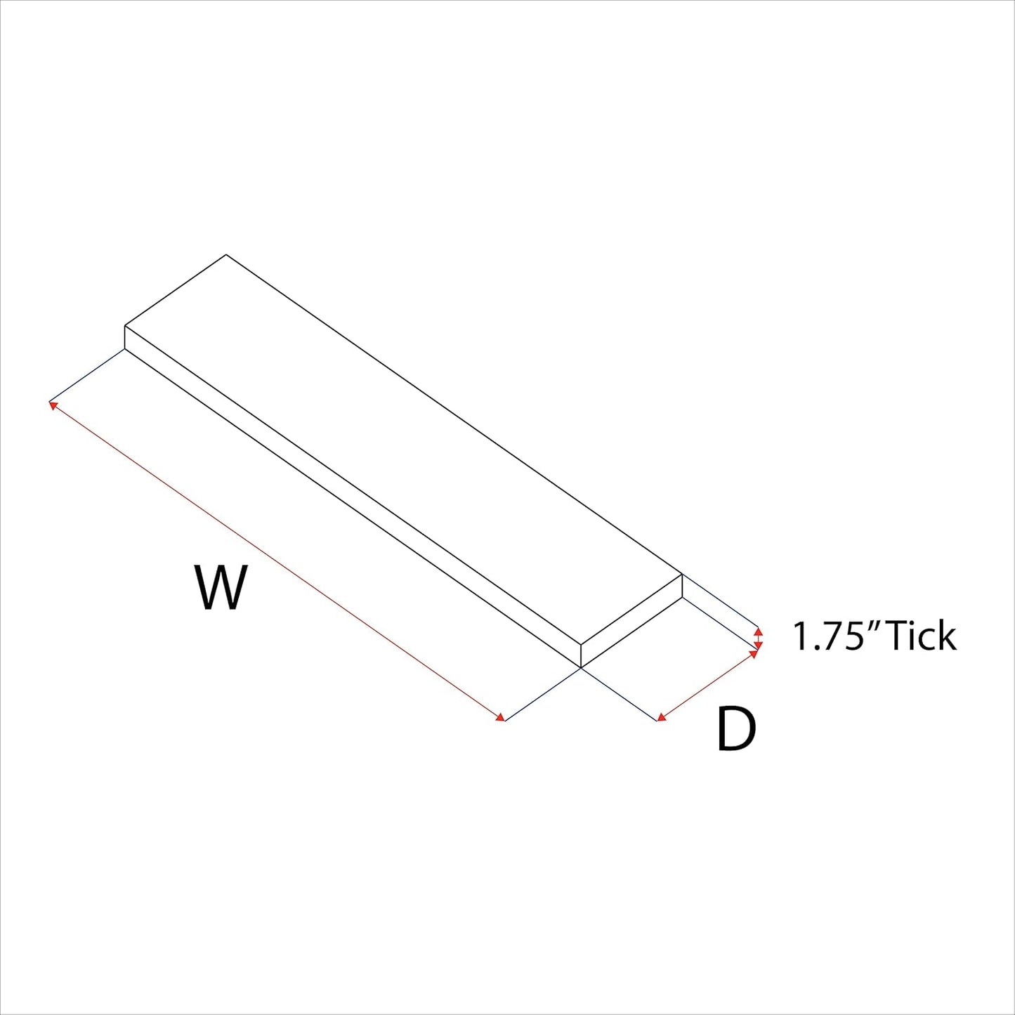 URBANDI, Rustic Floating Shelves, Set of 2, Hidden Bracket, Solid Wood, Heavy Duty, Wall Mounted Shelves, (Grey, 48Wx6D)