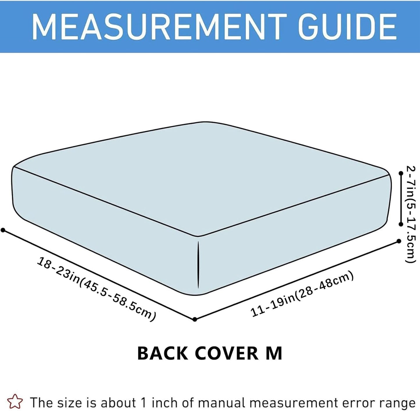 hyha Waterproof Couch Cushion Covers for Pets, Non Slip Sofa Seat Cover for Dogs Washable, Soft Thick Stretch Jacquard Fabric, Sofa Slipcovers with Elastic Bottom (1 Piece for Backrest M, Navy)