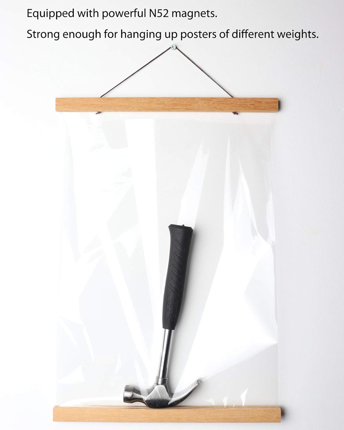 FALAMON Magnetic Poster Hanger Frame, 13x19 13x18 13x17 Teak Wood Magnet Poster Frame for Posters, Prints, Photos, Pictures, Maps, Scrolls, and Canvas Artwork