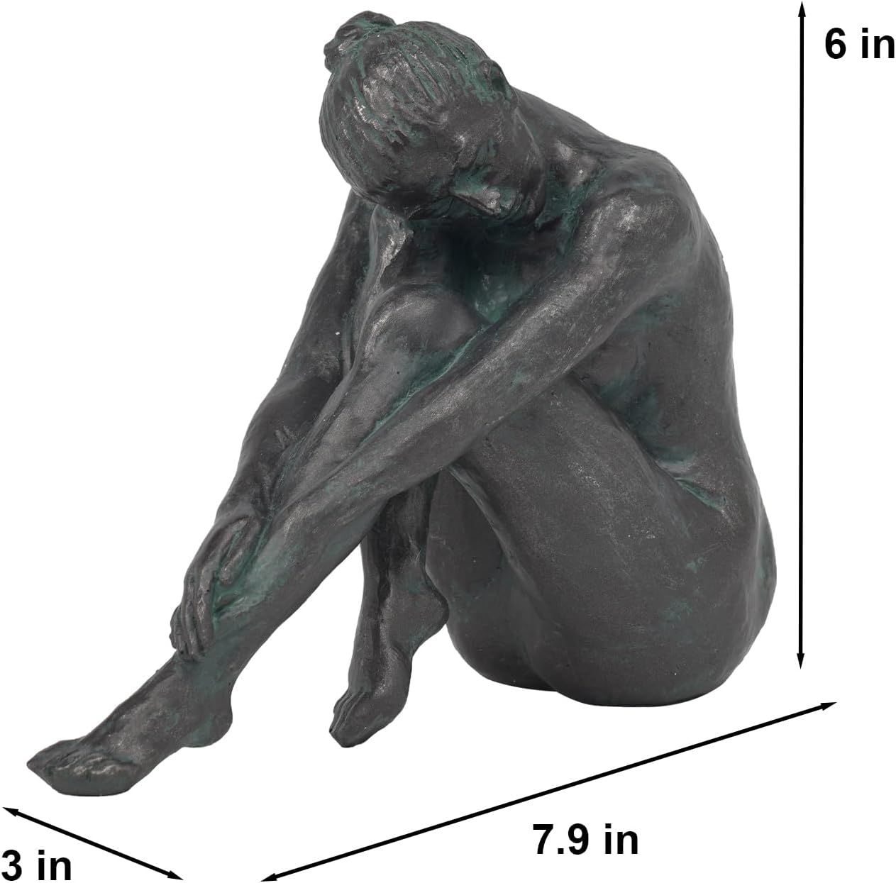 Guichifun Yoga Dancer Statue Home Decoration - Resin Bronze Sculpture Modern Creative Home Garden Statue Handicrafts Art Ware Décor Office Room or Outdoor Gifts 7.8 x 3 x 5.8 Inch