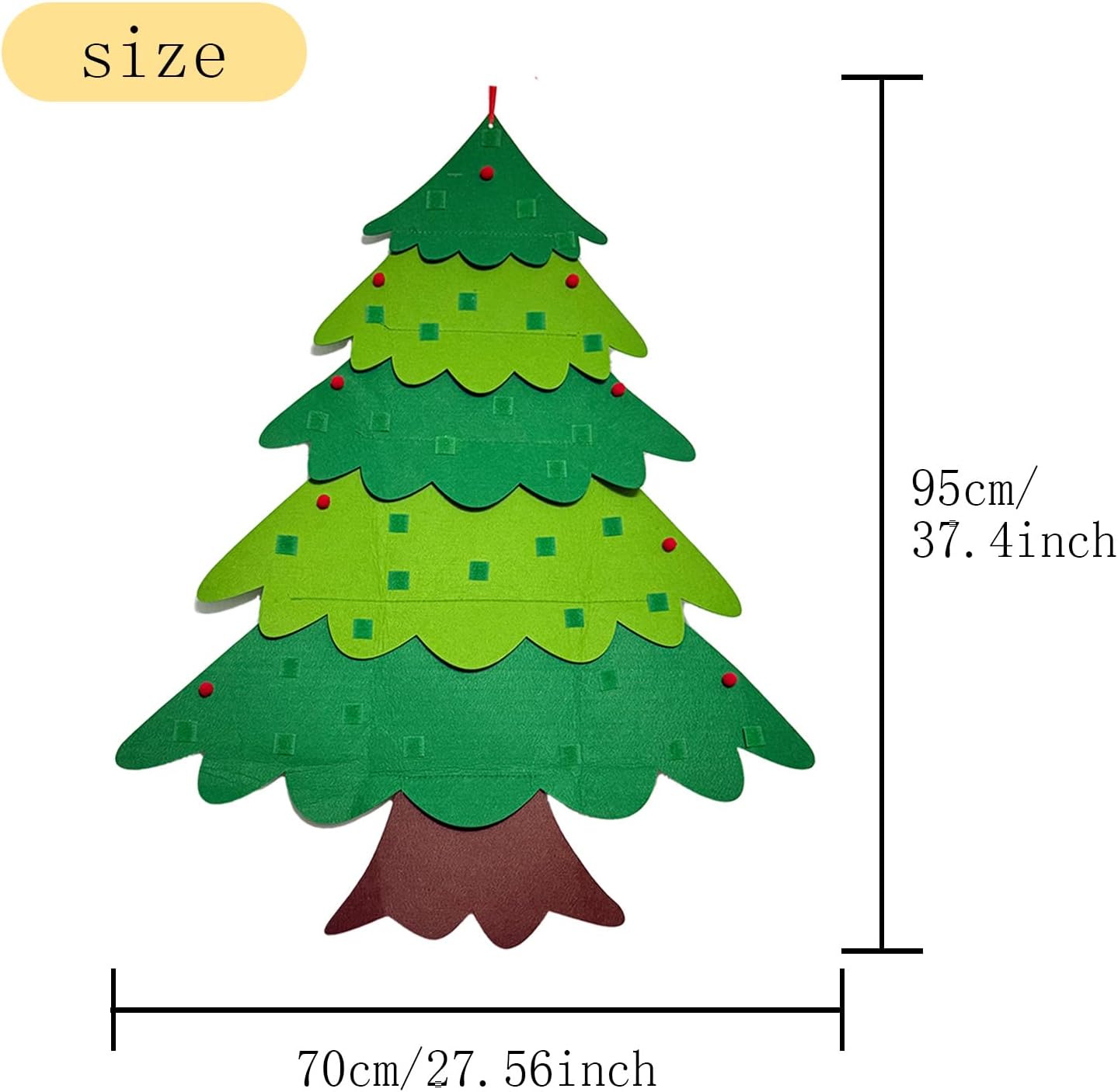 Felt Christmas Tree Set with 32pcs Ornaments, 3.2 feet Wall Hanging DIY Christmas Tree for Kids,Activities