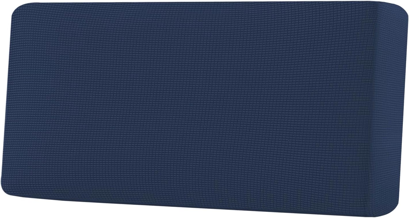 H.VERSAILTEX Super Stretch Individual Seat Cushion Covers Sofa Covers Couch Cushion Covers Slipcover Sets Thick Jacquard Textured Twill Fabric (1 Piece Sofa Cushion Cover, Navy)