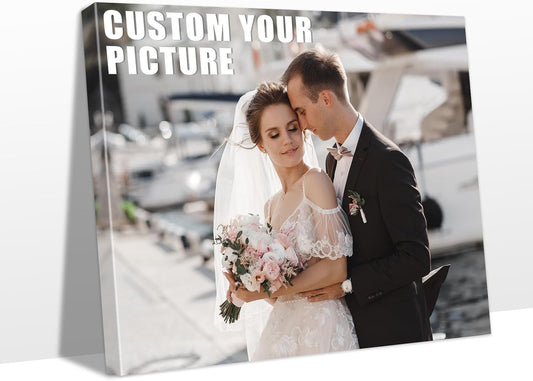 Personalized Custom Canvas Prints with Your Photos & Text, Customized Picture Print, Transform Own Images Into Framed Wall Art Digitally Printed Photo to Canvas, Keepsakes Gifts for Family 30x24’’