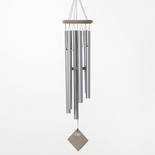 Woodstock Chimes Pluto Wind Chime for Outside 37" Grey Medium Tone Sound for Outdoor Garden, Patio, Porch Decor Gifts, Encore Collection, DCY37