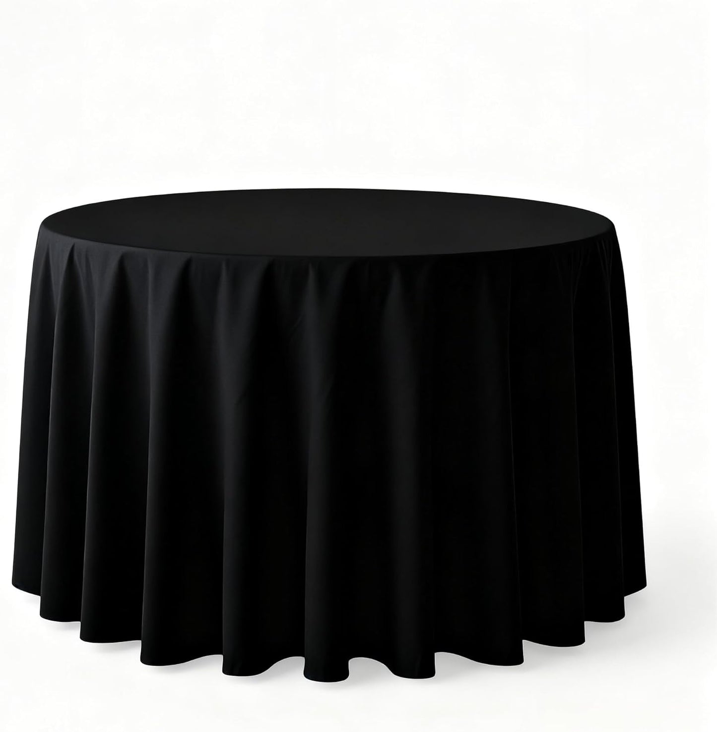 Surmente Black Tablecloth for Round Tables, 120-inch Round Table Cloths for Weddings, Banquets, or Restaurants