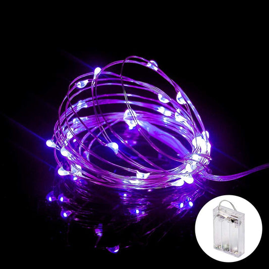 XINKAITE Purple Fairy Lights - Waterproof LED Starry String Lights for Indoor & Outdoor DIY Decoration, Home Parties, Christmas Holiday (10FT/3Meters)