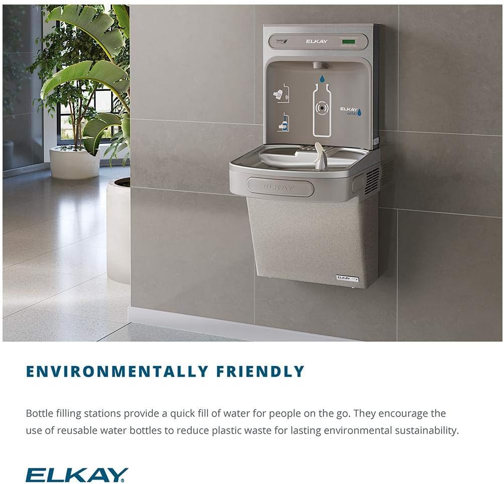 Elkay EZSDWSSK EZH2O Wall Mount Drinking Fountain and Bottle Filling Station with Silver Ion Anti-Microbial Protection - N/A