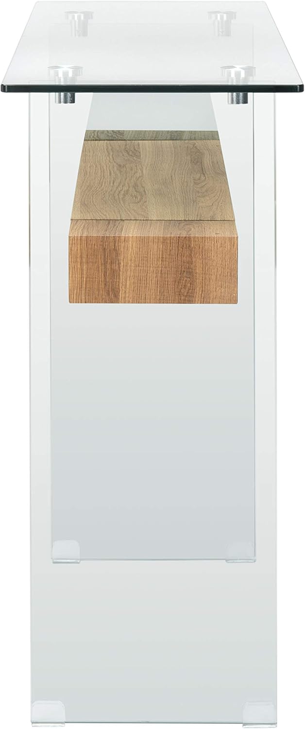 Safavieh Home Kayley Glass and Natural Brown Console Table