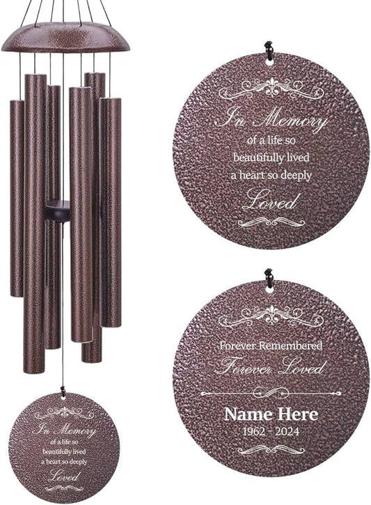 Personalized Sympathy Wind Chimes, Sympathy Gift After Loss of Mom Dad, or Loved One, Memorial Garden Remembering a Loved One Memorial Gifts