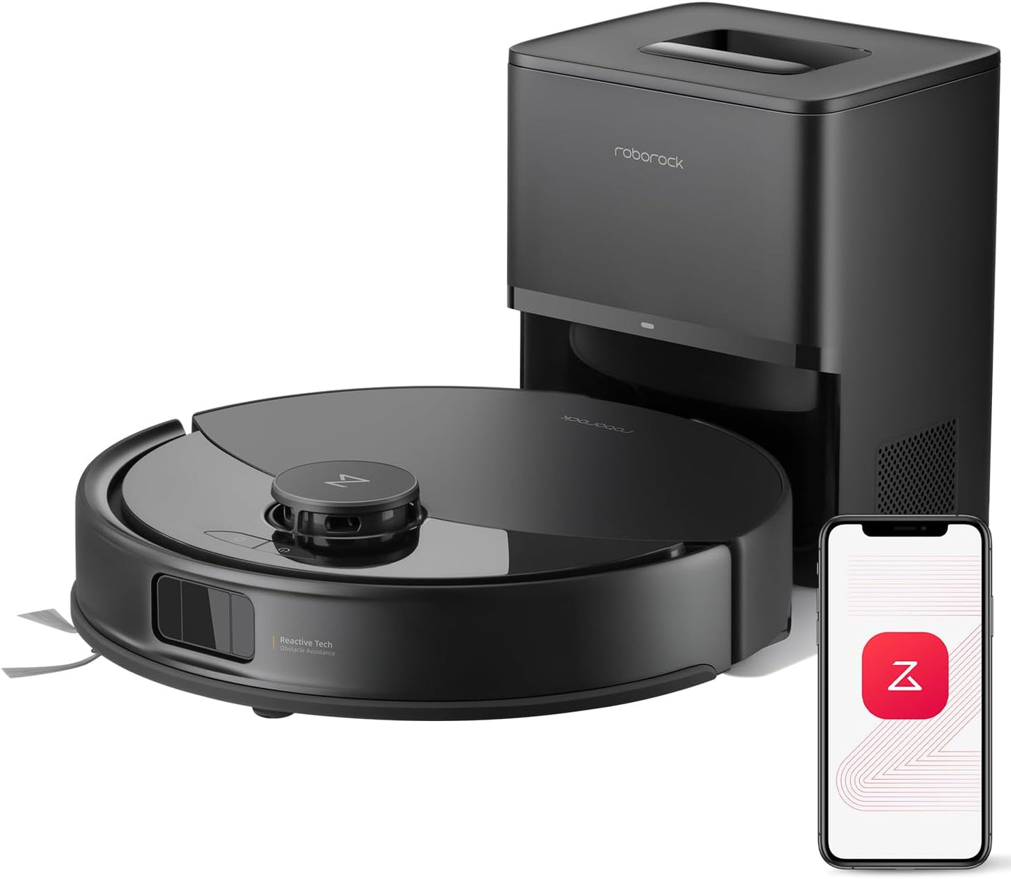 roborock Q10 X5+ Robot Vacuum and Mop, Self-Emptying, Hands-Free Cleaning for up to 7 Weeks, 10,000Pa Suction, Obstacle Avoidance, LiDAR Navigation, No-Go Zones, Black