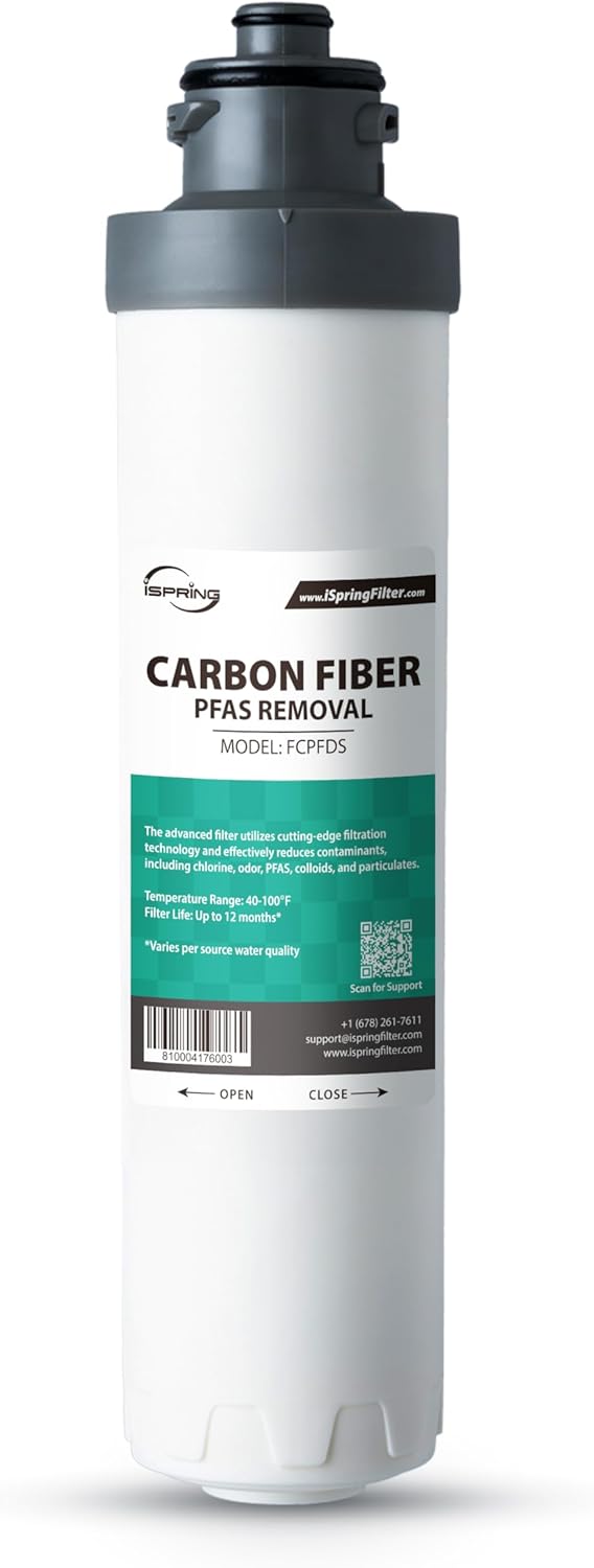iSpring SGS-Tested PFAS Removal Carbon Block Replacement Water Filter Cartridge FCPFDS for DS4 Series