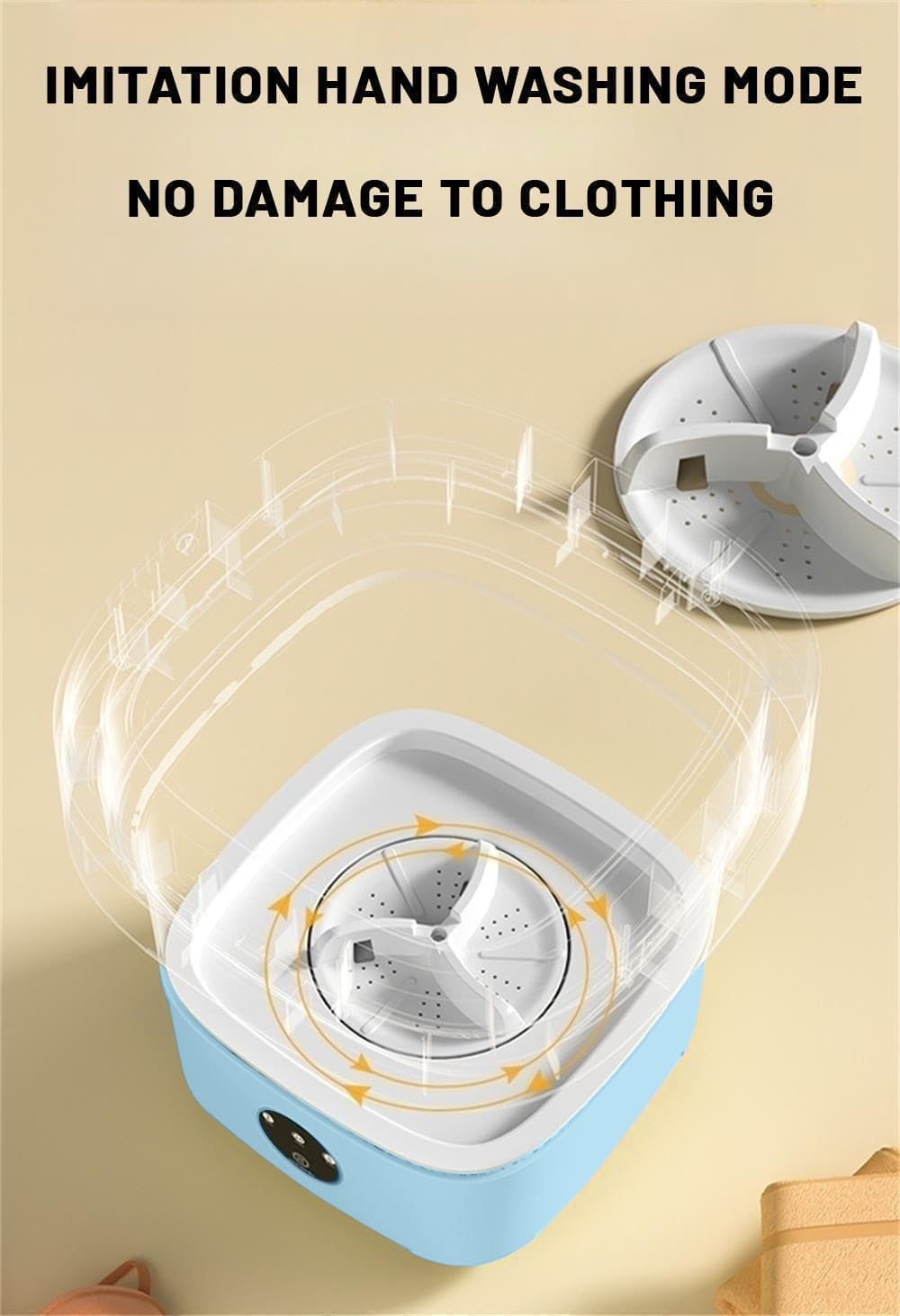 Portable Washing Machine, Mini Washer,16L Upgraded Large Capacity Foldable Washer.Deep Cleaning of Underwear, Baby Clothes and Other Small Clothes.Suitable for Apartments, Dormitories, Hotels.(Blue)