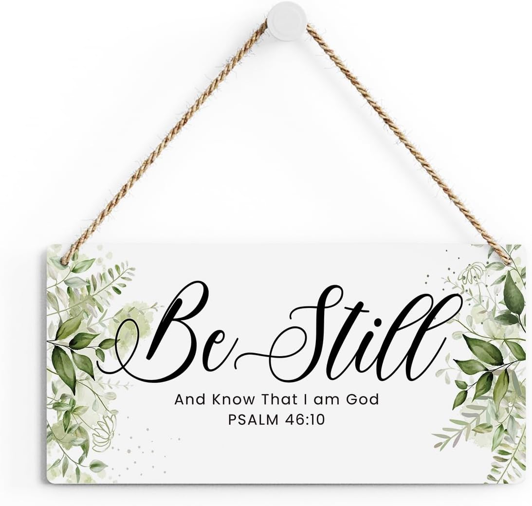 Be Still And Know That I Am God Prayer Room Decor Rustic Bible Verse Sign Scripture Printed Wood Sign Wall Art Religious Gifts Faith Based Gifts