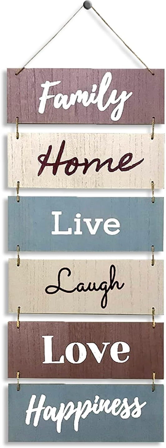 Hanging Wall Decor Sign - Welcome Vertical Wall Art Decorations, Rustic Home Accessories for Living Room, Bedroom, Family, Dining, and Kitchen, Outdoor Signs for House, Live, Laugh, Love Plaques