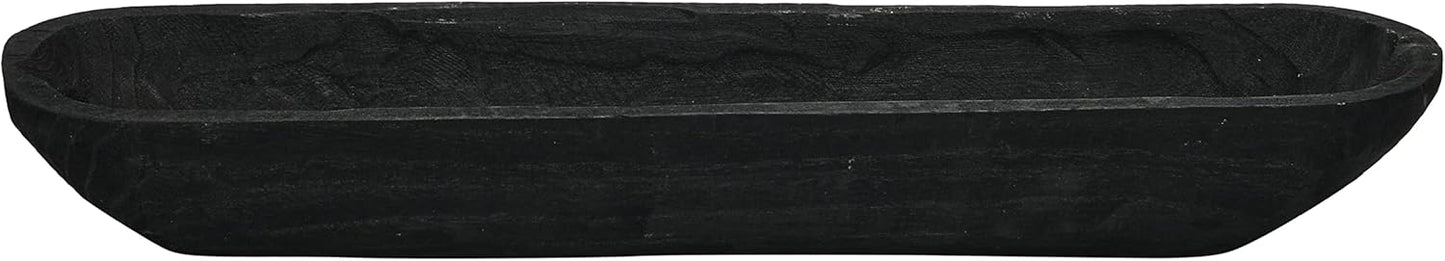 Creative Co-Op Decorative Paulownia Wood Bowl, Black