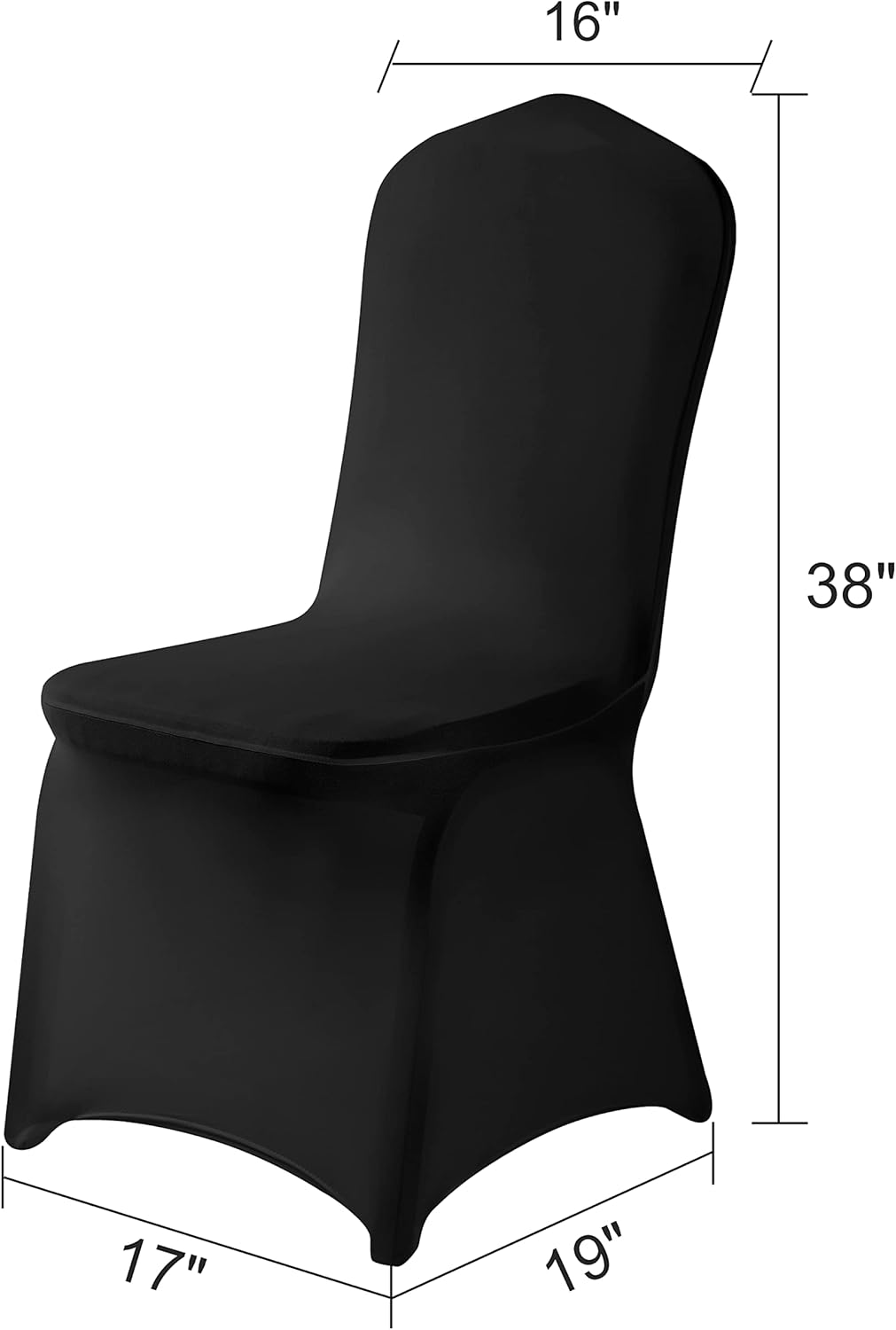 Spandex Chair Covers, 100PCS, Removable Washable Protector for Living Room, Party, Banquet, Wedding, Hotel (Black)