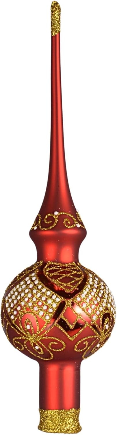 Tender Glass Christmas Tree Topper (red Matte)