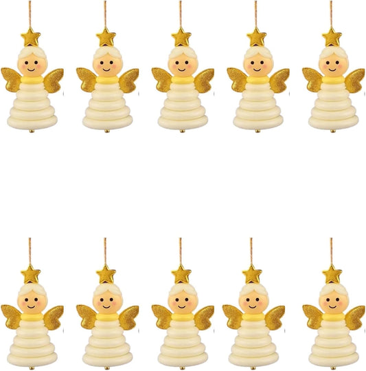 DIY Christmas Button Ornament Making Set - Snowman/Santa/Angel, Fun Holiday Craft Kit for All Ages, Ideal Xmas Tree Hanging Decor & Festive Gifts (10 pcs-C)