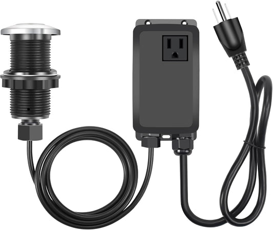 Garbage Disposal Air Switch Kit, Garbage Disposal Button, Sink Top Waste Disposer On/Off Switch, UL Listed Air Switch Compatible with All Garbage Disposals (Chrome Silver)