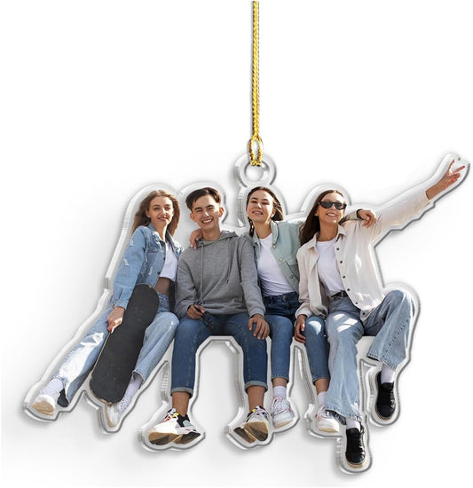 Personalized Custom Photo Ornament, Acrylic Christmas Keepsake, Hanging Decor for Boys, Girls, Men, Women